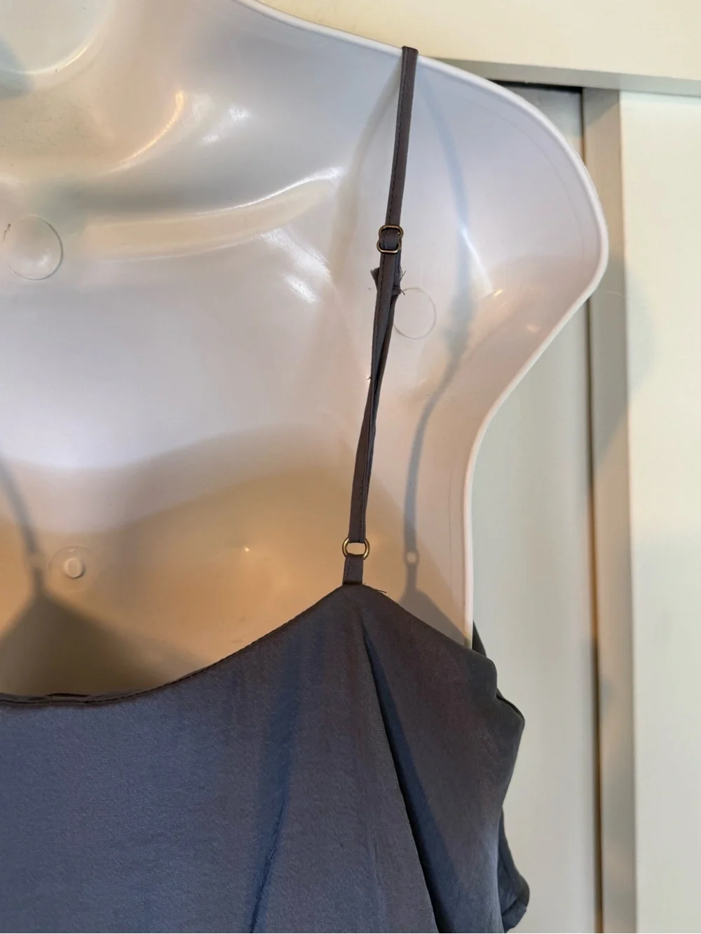 Abercrombie & Fitch Charcoal Blueish Gray Ruffle Maxi Dress - Spaghetti Straps